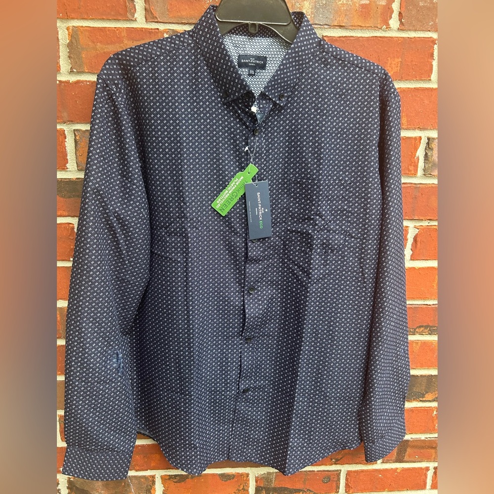 NWT Rue Saint Patrick Montreal Long Sleeve Button Down Eco Shirt See Note A-6